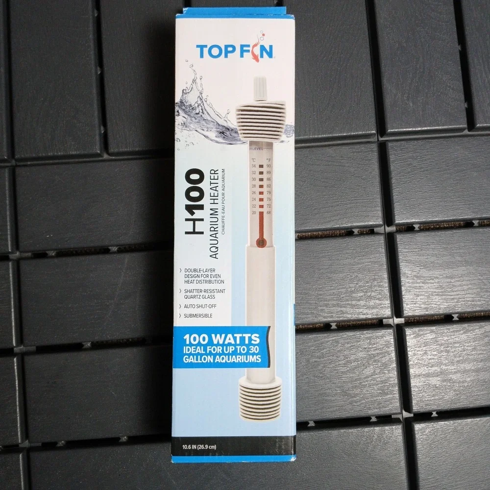 NEW Top Fin H100 Submersible Aquarium Heater 100 Watts Ideal 10-30 Gallon TankZA